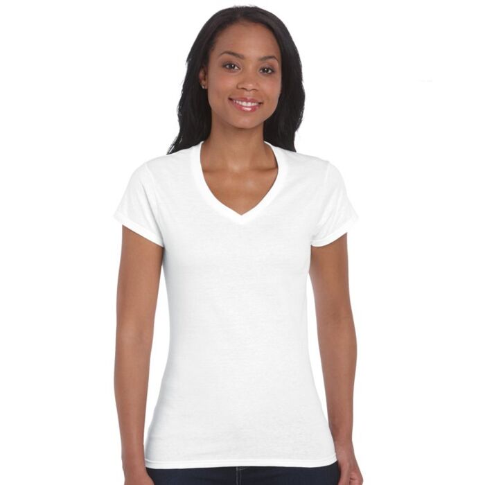 GILDAN Womens Slimfit V-neck Tee Thumbnail