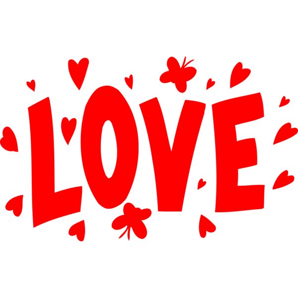 Red LOVE with hearts Thumbnail